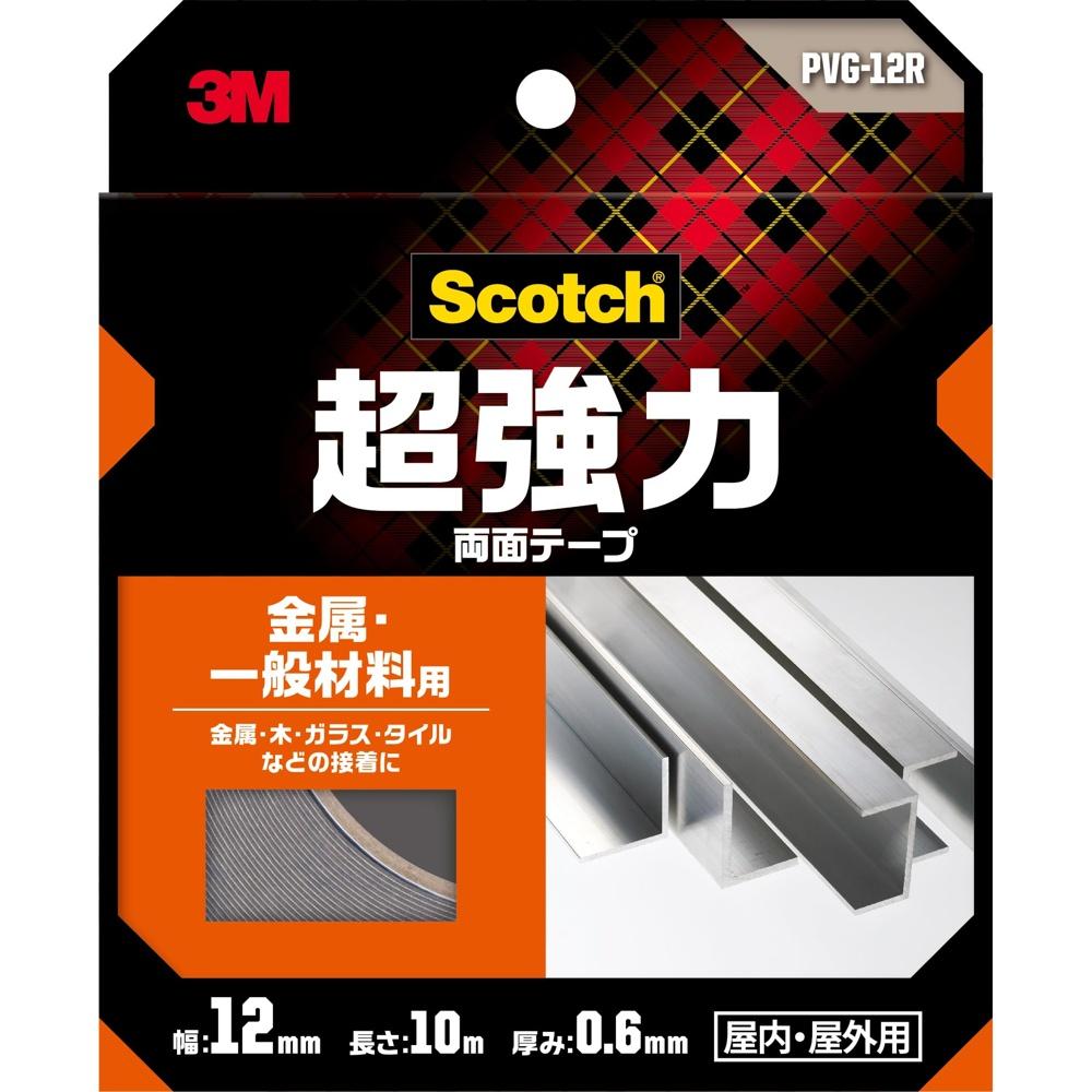 

3M Scotch Super Strong Double-Sided Tape for Metals and General Materials Width 12mm Length 10m PVG-12R