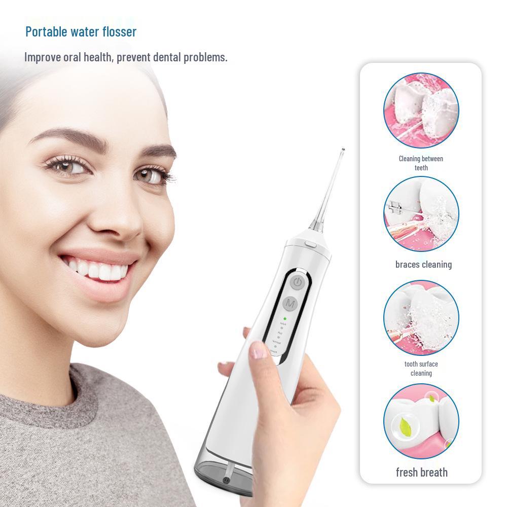Portable IPX7 Waterproof Electric Oral Irrigator: Home Water Flosser & Tooth Cleaner