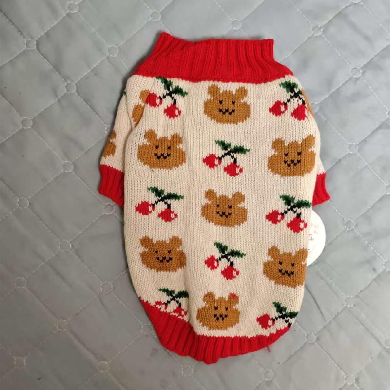 

Cat Dog Sweater Christmas cat Dog Clothes Knit Apparel Yorkie Pomeranian ShihTzu Maltese Poodle Bichon Schnauzer Clothing outfit XS（old） червоний