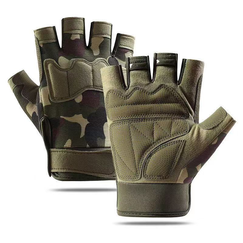 1 Pair Paratrooper Half Finger Tactical Gloves for Men Special Forces Fans Outdoor Sports Cycling & Mountaineering