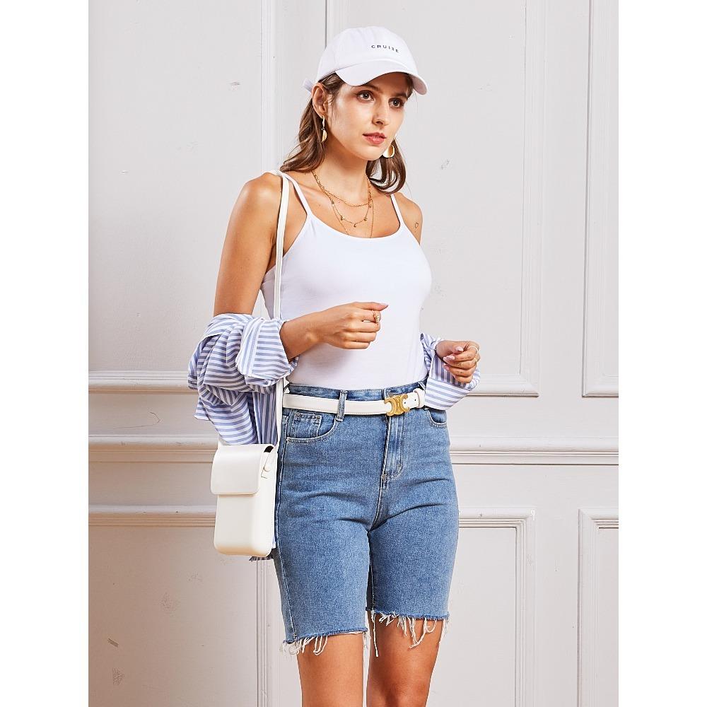 CHARMLEAKS Dames 3-pack Katoenen Camisoles met Ingebouwde Beha Effen Verstelbare Spaghettiband Tanktops(Geen gewatteerd)