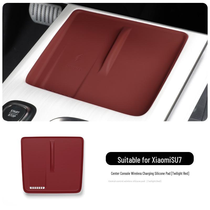 Waterproof Silicone Pad for 24 Xiaomi SU7: Non-slip Wireless Charging Car Interior Accessory
