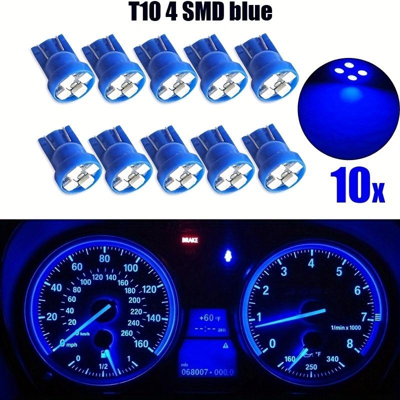 10Pcs/Set Car Light T10 4SMD 1210 LED Wedge Dashboard Gauge Cluster Bulb Blue LED Light Car Reading Blue
