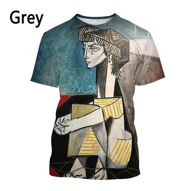 

Футболка с 3D-принтом Пабло Пикассо Классическая масляная живопись Футболки Мужская и женская одежда Летние повседневные топы с короткими рукавами Футболки 3XL