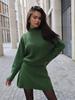 European and American style semi-turtleneck sweater set women's autumn and winter new loose knitted A-word hip-wrapped skirt two-piece set
