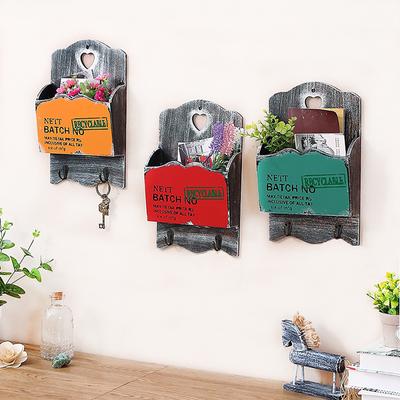 Vintage Wood Decorative Wall Box Over The Wall Door Organizer Fashion Wall Hanging Flower Holder for Artificial Flower