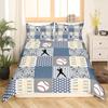 Copripiumino Baseball Matrimoniale Per Ragazzi Bambini Copripiumino Sportivo Campo da Baseball Set Letto Gioco con la Palla Gamer Coperta Trapuntata 3 Pezzi