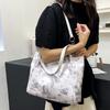 Trendy Pu Leather Shoulder Bag For Women With Unique Print And Zipper Closure