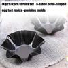 Set of 4 Multifunctional Fluted Flower Shape Cake Pan Carbon Steel Reusable Tortillas Shell Molds for Home Baking