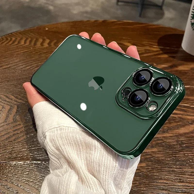 Plating Clear Phone Case For For Iphone 17 Air 16 15 14 13 11 12 Pro Max Plus 13 12 Mini Full Lens Protector Silicone Cover