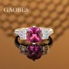 Princess Style S925 Sterling Silver Ring with Rose Red Zircon for Women