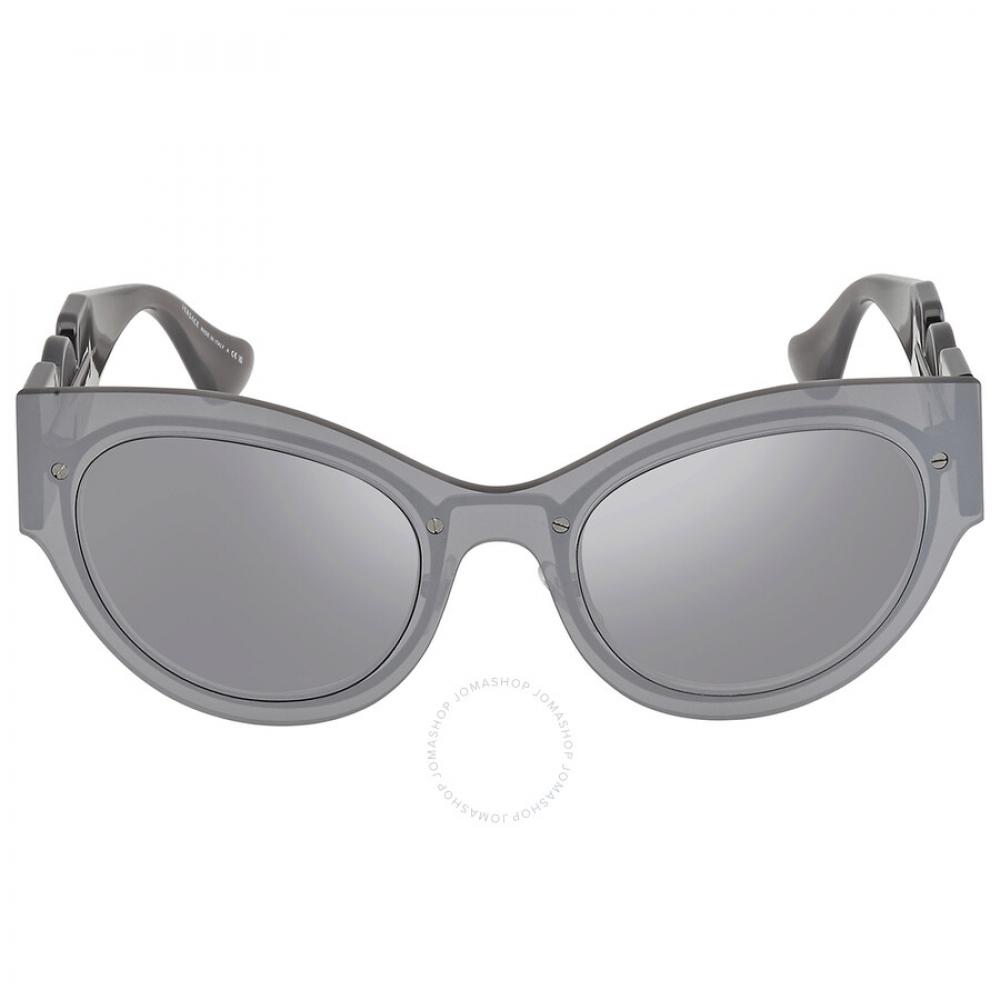 

Versace Light Grey Mirrored Silver Cat Eye Ladies Sunglasses Ve2234 10016g 53