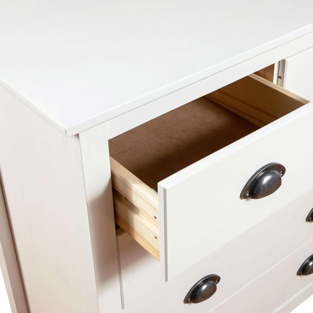 vidaXL Sideboard Hill Weiß 79x40x80 cm Massivholz Kiefer