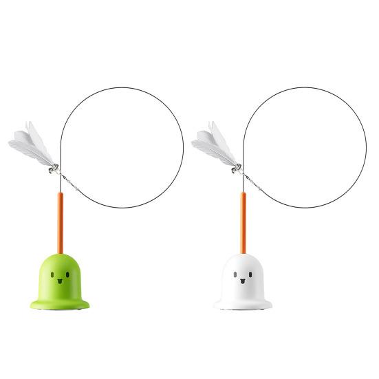 Cat Feather Toy with Suction Cup Interactive Cat String Toy with Bell And Feather Kitten Self Play Teaser Wand for Indoor Cats