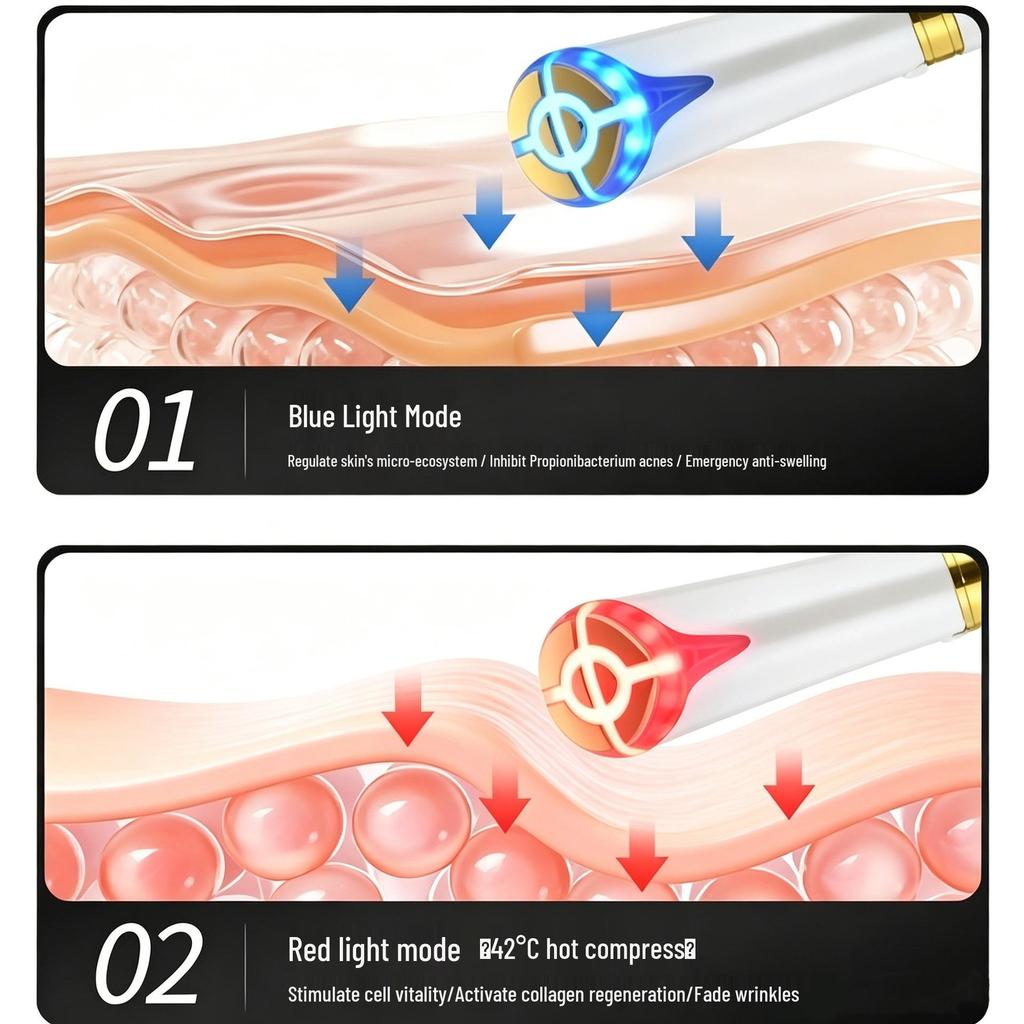 Portable EMS Beauty Device for Face Lifting & Tightening with Red Light & Heat - Gift Box Packaging