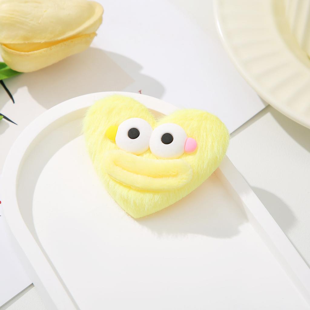 6pcs Fluffy Star Heart Hair Clips for Girls Cute Non-Slip Soft Fuzzy Bangs Duckbill Clip Cartoon Lovely Hair Accessories