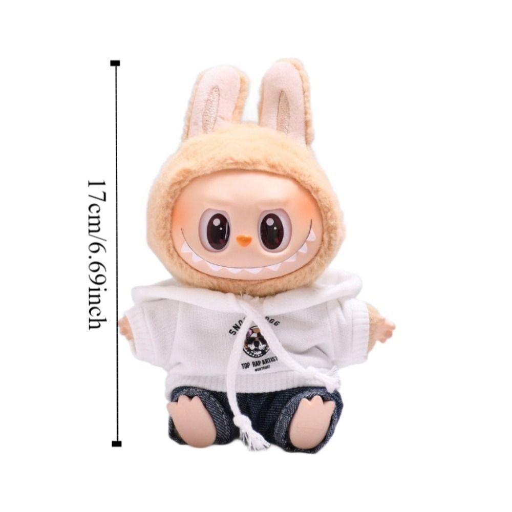 West Coast Labubu Doll's Hoodie Rap Dog 17cm Plush Dolls Clothes  Children Gift