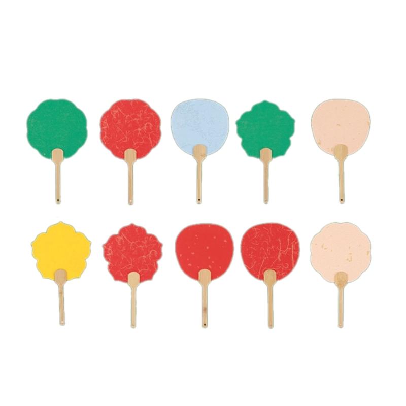 Ancient Fan Paper Hand Fan Round Rice Paper Fan Blank Chinese Painting Group Fan Party Gift Home Decorations