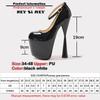 Strap Women's Heeled Sexy Platform Fashion Fetish High Heels Round Toe Pumps Black White Office Party Shoes Women Large Size 50