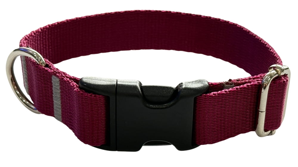 Dog Collar 2.5 cm with buckle Adjustable Burgundy Fasten Dog Collar 2.5 cm with buckle Adjustable Burgundy Fasten M: 30-45cm