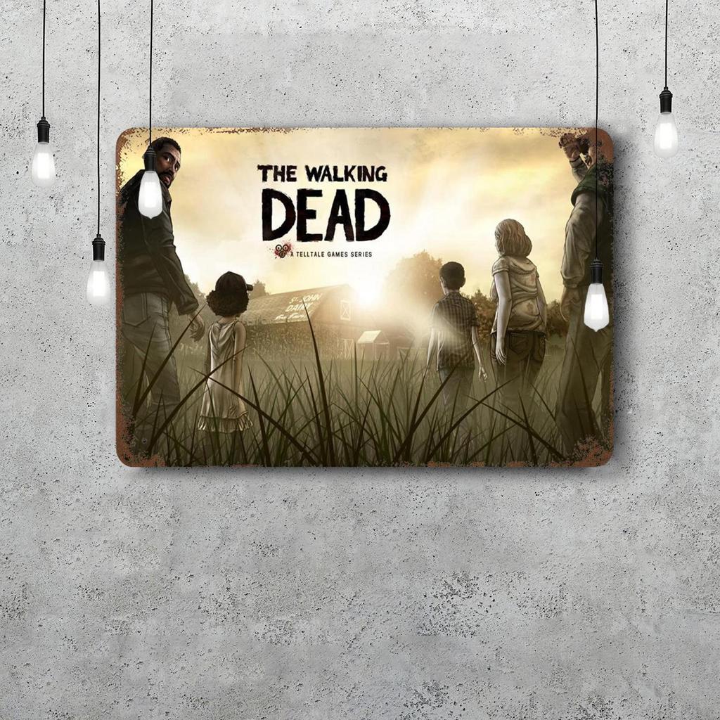 telltale the walking dead Decor Poster Vintage Tin Sign Metal Sign Decorative Plaque for Pub Bar Man Cave Club Wall Decoration