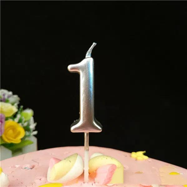 Cake Candles Silver Number 0-9 Birthday Smokeless Candles Festive Party Decor Birthday Party Cake Decoration Number Candles Girl