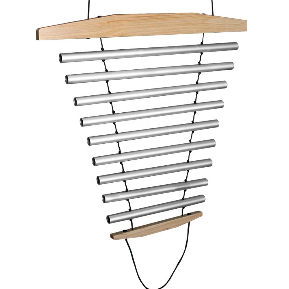 Wholesale Price 432HZ  Swinging 9 bar Tune Aluminum Flow Wind Chimes (silver,9 tune)