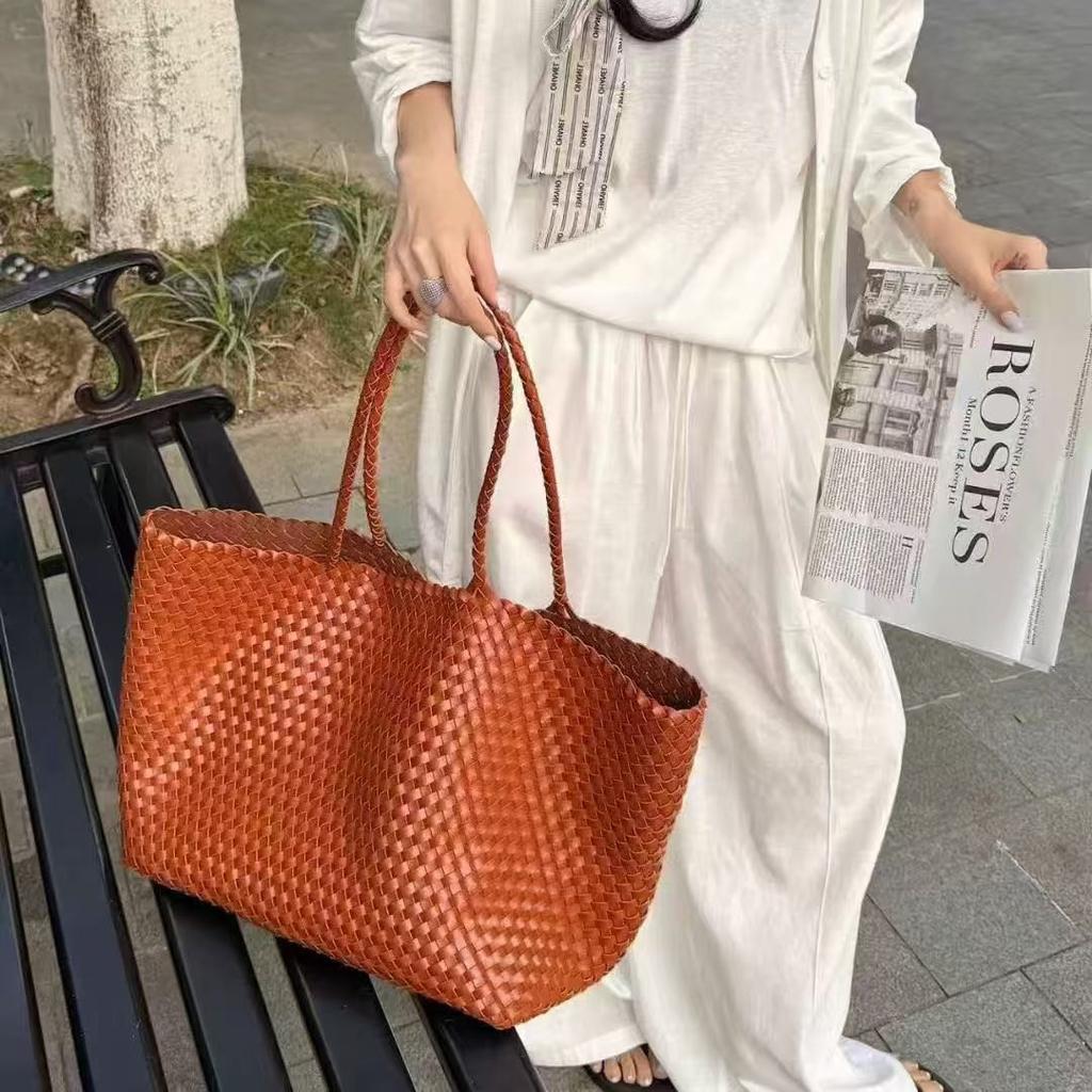 Damen Taschendesign Gewebte Tasche Hochwertiges Gefühl Große Kapazität Schultertasche Einfache Tragetasche Damen