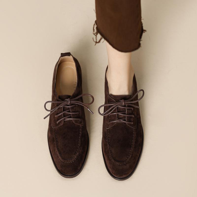 Strong promotion~ Retro loafers, lace-up deep-mouth flat-soled single shoes, women's British-style small leather shoes