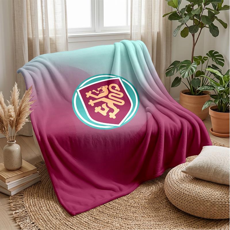 Coperta in Flanella con Stampa Calcio Burnley, Coperta Morbida Calda Leggera per Divano Letto Campeggio