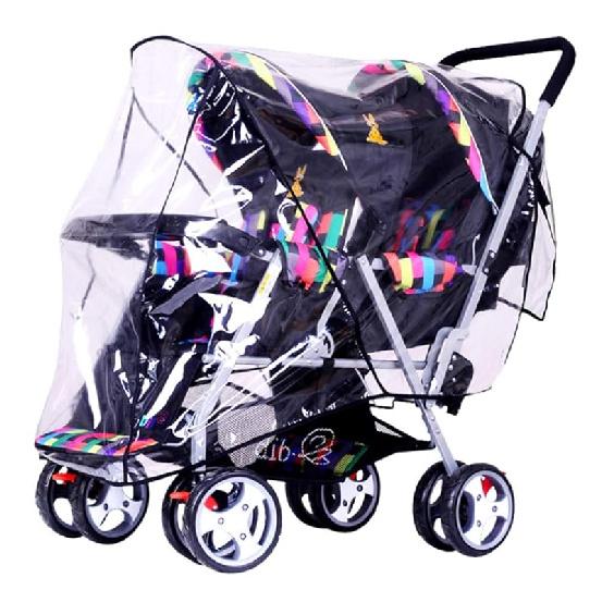 Double Stroller Rain Cover Universal Weather Shield for Side by Side Baby Stroller Waterproof Twin Pram Pushchair Raincoat Baby Outdoor Activities