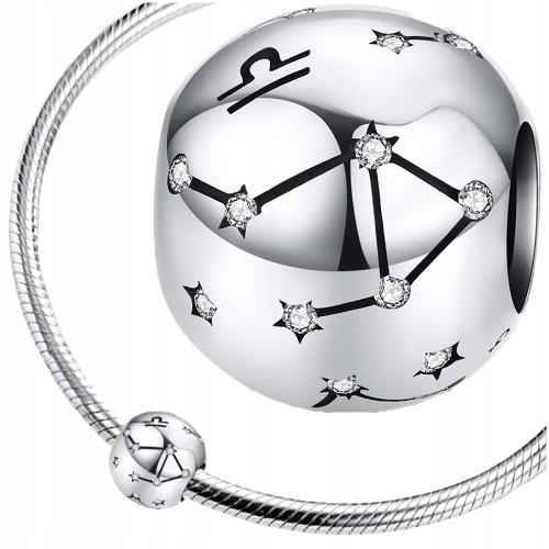 Libra Zodiac Sign Charms Round Bead Charms Pr 925 S925