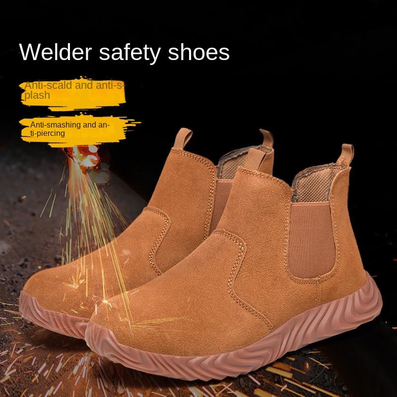 Labor Insurance Shoes, Smash-proof and Puncture-proof, Dust-proof Boots, One-pedal Safety Protection, Oil-resistant Shoes