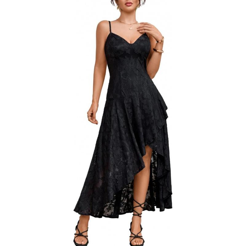 Huge good-looking 2026 summer high-waisted elegant high-end pendant waist jacquard design dress S