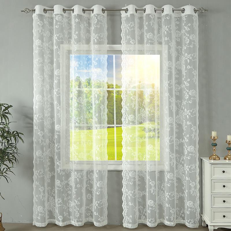 

Simple Lace Window Screen Light Luxury Curtains Suitable For Living Room Bedroom Dining Room Kitchen Curtains Retro Hollow 2pcs*132*160