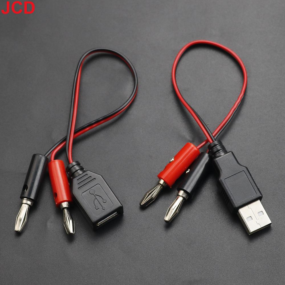 JCD 1piece USB to 4MM Banana Plug Test Cable USB Male/Female To Banana Head Connection Cable A Female Charging Cable
