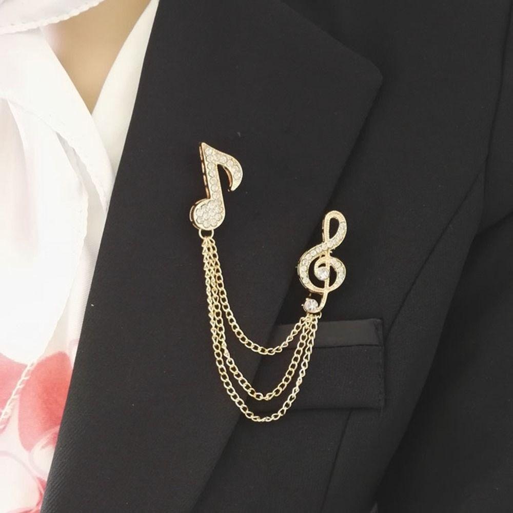 Zinc Alloy Music Notes Brooch Unisex Enamel Pin Brooches Fashion Scarf Pins Clip Men Women