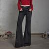 UNIFREE American Retro Riveted Low-Rise Micro-Flare Jeans