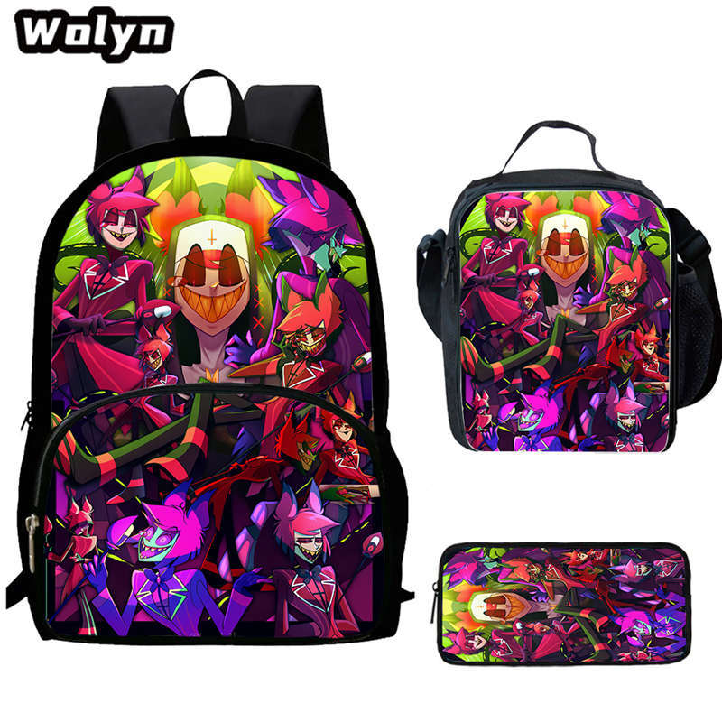 Hell Inn Hazbin Hotel Student School Bag High Value Leisure Oxford Ridge Relief Backpack