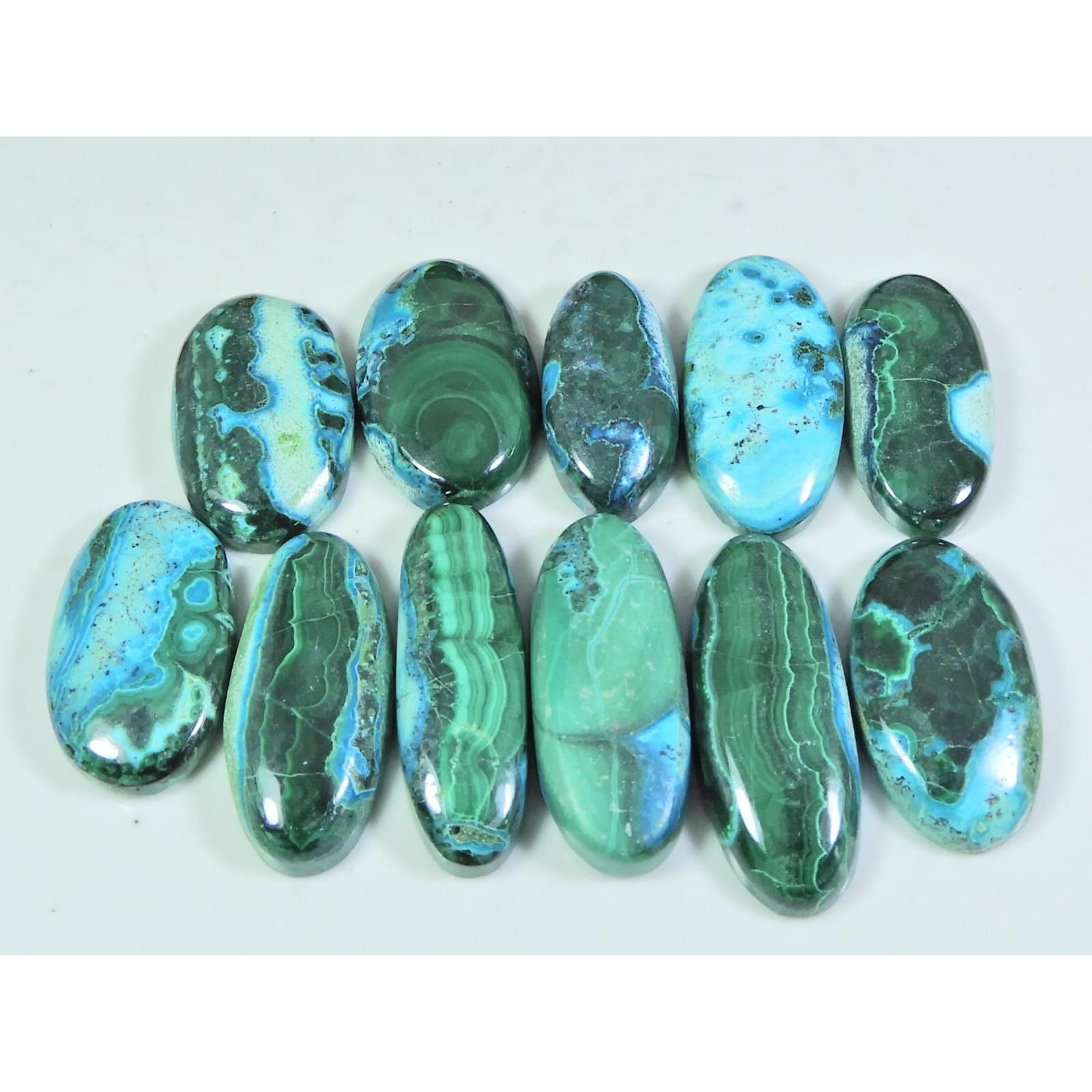 

12X23-13X31MM Натуральный Хризоколла Малахит Овальный Кабошон Драгоценный камень 11 шт. Лот C-148