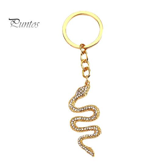 

Брелок со стразами в виде змеи, готический сплав, брелок, ювелирный аксессуар, автомобильный брелок, украшение для сумки, рюкзака, телефона золотистый