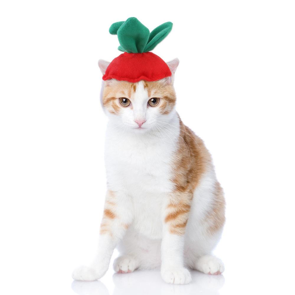 Pet hat funny costume chicken leg headdress, apple hat, cat cute leaky ear hat