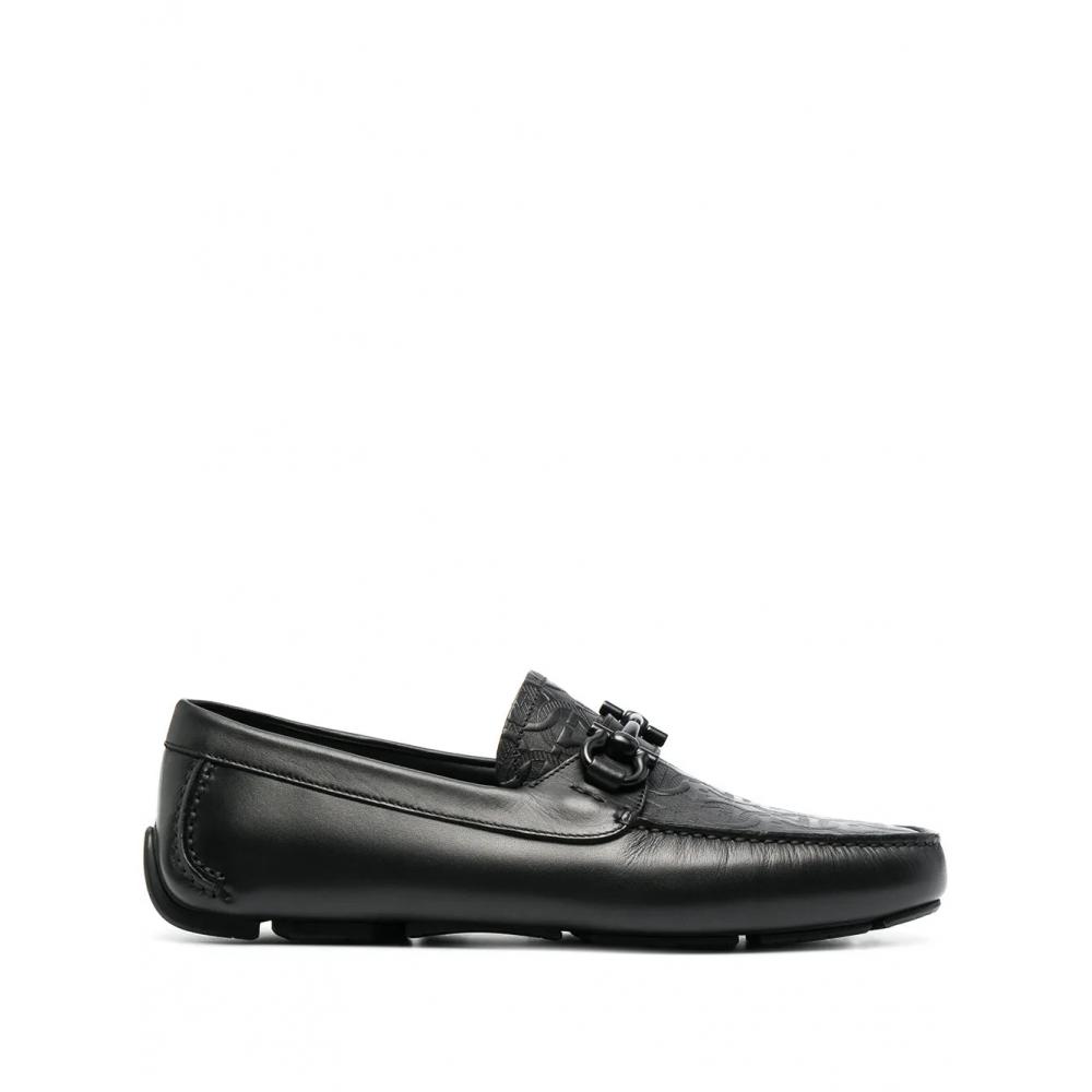 Salvatore Ferragamo Ferragamo Gancini Logo Loafers Black