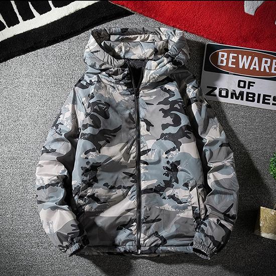 Autumn and Winter Plus Size Cotton Jacket Men's Hooded Loose Cotton Jacket Camouflage Cotton Jacket Jacket