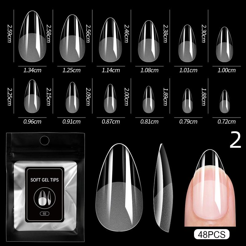48Pcs Semi-Matte Press-On False Nails Medium Short Design Fake Nail Tips No Polishing Required for DIY Salon Home Use