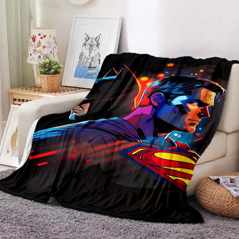 1pc Superhero Batman Flannel Throw Blanket Lightweight Soft Warm All Season Blanket for Sofa, Bed, Travel,L1028059