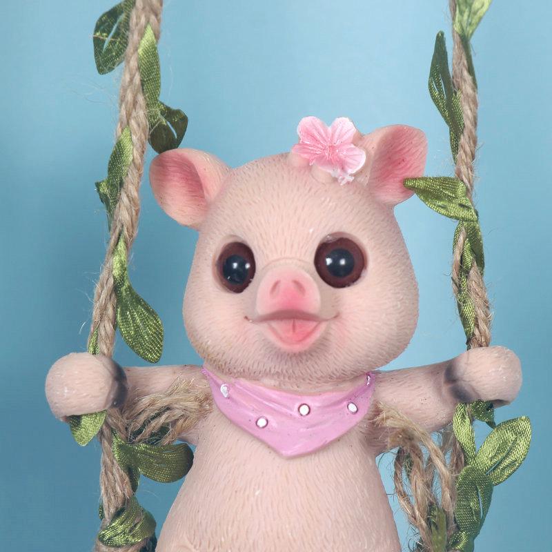 Adorable Pig Pot Hanger: Outdoor Garden Cartoon Animal Ornament for Planters, Courtyard Decor, and Flower Pots Resin Figurine.