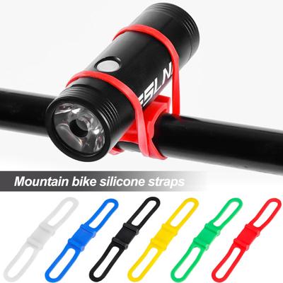 5Pcs Bike Flashlight Mount Silicone Straps High Elastic Reusable Vibrant Color Versatile Use Bicycle Flashlight Silicone Bands