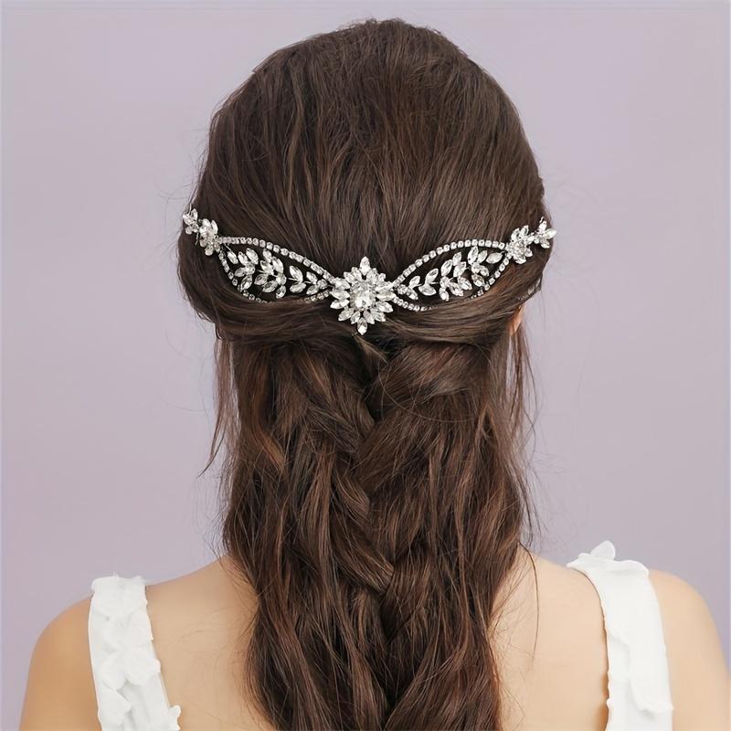 Silver Color Rhinestone Crystal Headbands Hairbands Tiaras For Women Bride Party Wedding Bridal Hair Accessories Jewelry Band