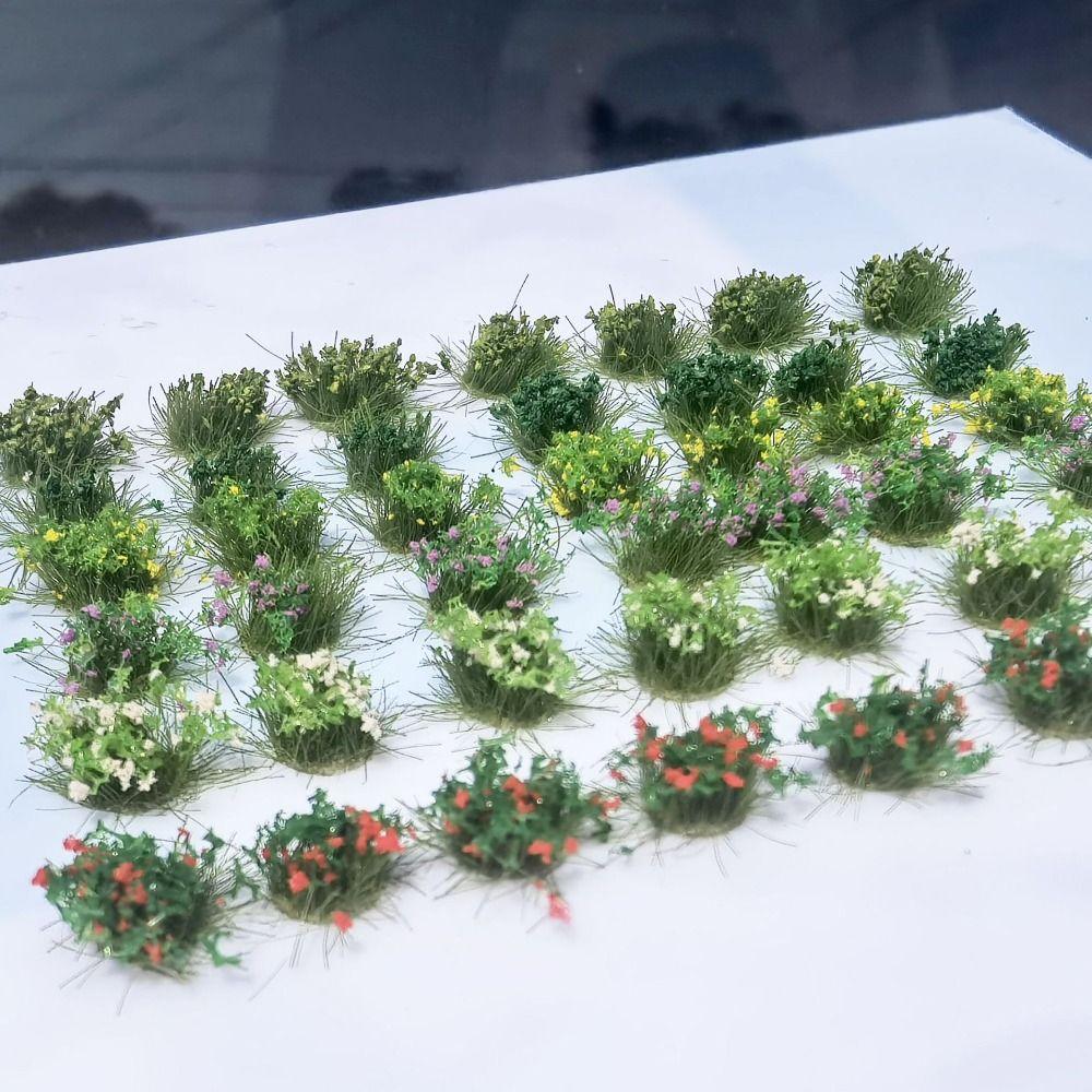 DIY Building Miniature Flower Cluster ABS Plant Materials Railway Train Static Flower Tufts Model Making 8mm Height